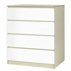 Norrwood Kommode Splendid Night - Hochglanz Weiß / Eiche Sonoma Dekor