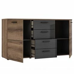 Loftscape Sideboard Uvero - Eiche Schwarz Dekor / Eiche Havanna Dekor -WOHNZIMMERMÖBEL Verkäufe 1000356700 220603 031 DETAILS P000000001000356700