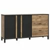 Red Living Sideboard Vallegrande I - Alpenkiefer Dekor / Schwarz