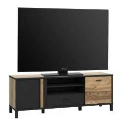 Red Living TV-Lowboard Vallegrande II - Alpenkiefer Dekor / Schwarz