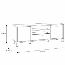 Red Living TV-Lowboard Vallegrande II - Alpenkiefer Dekor / Schwarz -WOHNZIMMERMÖBEL Verkäufe 1000356704 220603 500 SKETCH DETAILS P000000001000356704 sketch