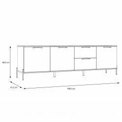 Loftscape Sideboard Ozora III - Hochglanz Weiß / Matt Weiß -WOHNZIMMERMÖBEL Verkäufe 1000356706 220603 500 SKETCH DETAILS P000000001000356706 sketch