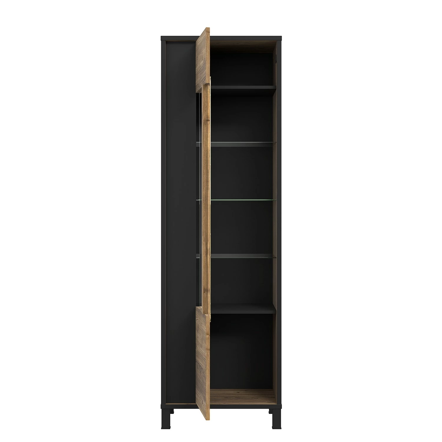 Red Living Standvitrine Vallegrande - Alpenkiefer Dekor / Schwarz 4 Red Living Standvitrine Vallegrande - Alpenkiefer Dekor / Schwarz – Bild 4