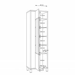 Red Living Standvitrine Vallegrande - Alpenkiefer Dekor / Schwarz 13 Red Living Standvitrine Vallegrande - Alpenkiefer Dekor / Schwarz -WOHNZIMMERMÖBEL Verkäufe 1000356707 220603 501 SKETCH DETAILS P000000001000356707 sketch