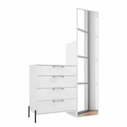 Loftscape Kompaktgarderobe Ozora - Hochglanz Weiß / Matt Weiß -WOHNZIMMERMÖBEL Verkäufe 1000356710 220603 030 DETAILS P000000001000356710