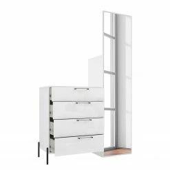 Loftscape Kompaktgarderobe Ozora - Hochglanz Weiß / Matt Weiß -WOHNZIMMERMÖBEL Verkäufe 1000356710 220603 032 DETAILS P000000001000356710