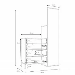 Loftscape Kompaktgarderobe Ozora - Hochglanz Weiß / Matt Weiß -WOHNZIMMERMÖBEL Verkäufe 1000356710 220603 501 SKETCH DETAILS P000000001000356710 sketch