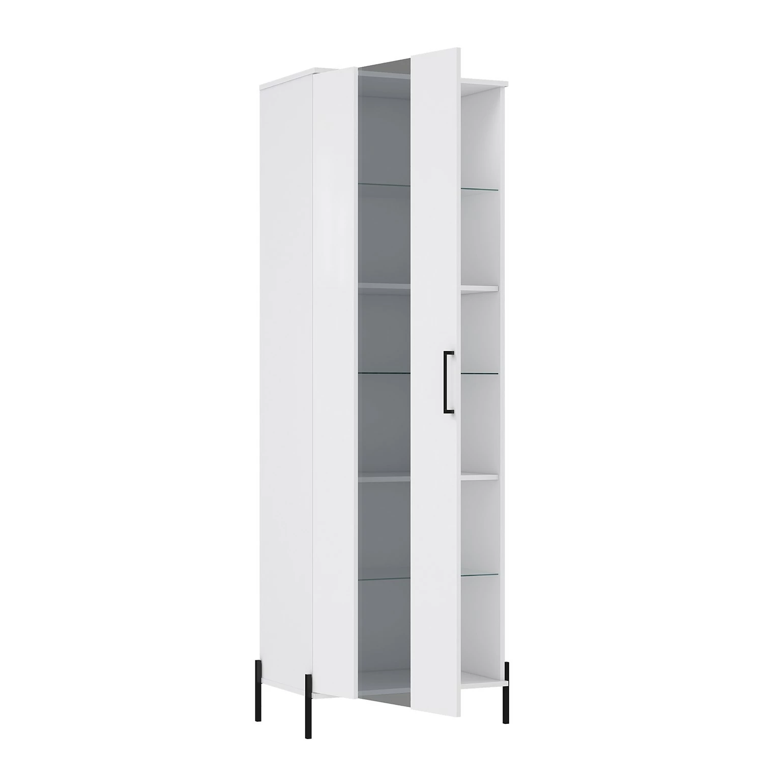Loftscape Standvitrine Ozora - Hochglanz Weiß / Matt Weiß 5 Loftscape Standvitrine Ozora - Hochglanz Weiß / Matt Weiß – Bild 5