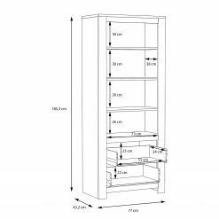 Loftscape Regal Verolme - Eiche Dekor -WOHNZIMMERMÖBEL Verkäufe 1000356719 220603 501 SKETCH DETAILS P000000001000356719 sketch