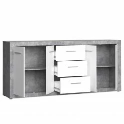 Loftscape Sideboard Solidus Par - Weiß / Beton Dekor -WOHNZIMMERMÖBEL Verkäufe 1000356727 220603 030 DETAILS P000000001000356727