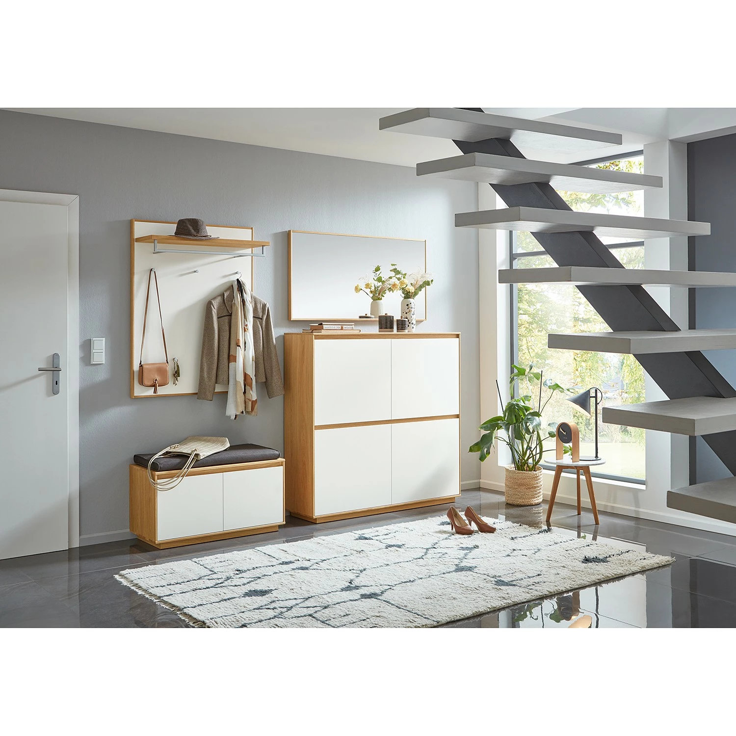 Voss Schuhkommode V100 - Eiche teilmassiv - Weiß 3 Voss Schuhkommode V100 - Eiche teilmassiv - Weiß – Bild 3