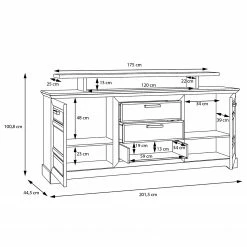 Ridgevalley Sideboard New Dessa II - Kiefer Weiß Dekor -WOHNZIMMERMÖBEL Verkäufe 1000357995 220616 500 SKETCH DETAILS P000000001000357995 sketch