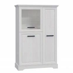Ridgevalley Highboard New Dessa I - Kiefer Weiß Dekor