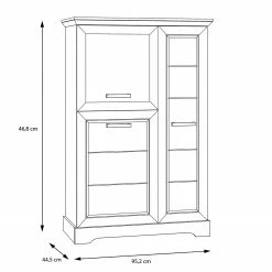 Ridgevalley Highboard New Dessa I - Kiefer Weiß Dekor -WOHNZIMMERMÖBEL Verkäufe 1000358003 220616 500 SKETCH DETAILS P000000001000358003 sketch