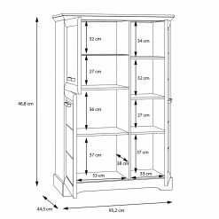 Ridgevalley Highboard New Dessa I - Kiefer Weiß Dekor -WOHNZIMMERMÖBEL Verkäufe 1000358003 220616 501 SKETCH DETAILS P000000001000358003 sketch