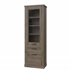 Loftscape Standvitrine Temuco - Eiche Dunkel Dekor