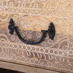 Red Living Kommode Vallentuna - Mango massiv / Metall - Mango / Schwarz -WOHNZIMMERMÖBEL Verkäufe 1000359916 220621 055 DETAILS P000000001000359916