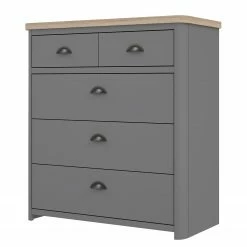 Loftscape Kommode Lanot - Anthrazit / Eiche Sonoma