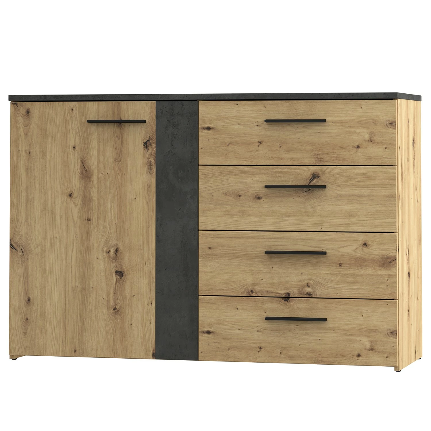 Loftscape Kommode Lucy - Eiche Artisan Dekor / Dunkelgrau Betonoptik 1 Loftscape Kommode Lucy - Eiche Artisan Dekor / Dunkelgrau Betonoptik