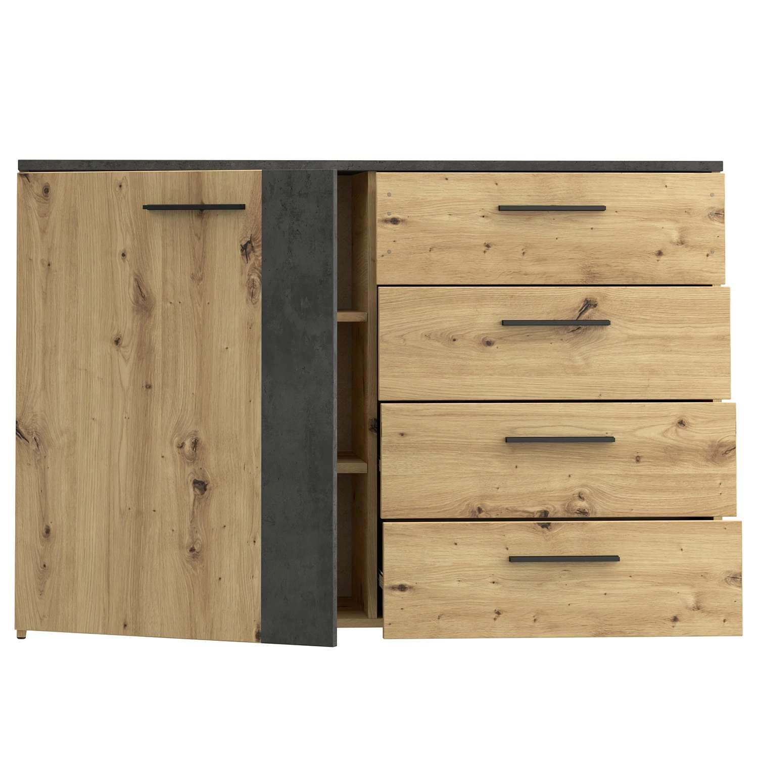 Loftscape Kommode Lucy - Eiche Artisan Dekor / Dunkelgrau Betonoptik 4 Loftscape Kommode Lucy - Eiche Artisan Dekor / Dunkelgrau Betonoptik – Bild 4