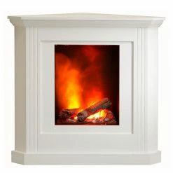 Ridgevalley Elektro-Eckkamin Copenhagen - Brilliantweiß