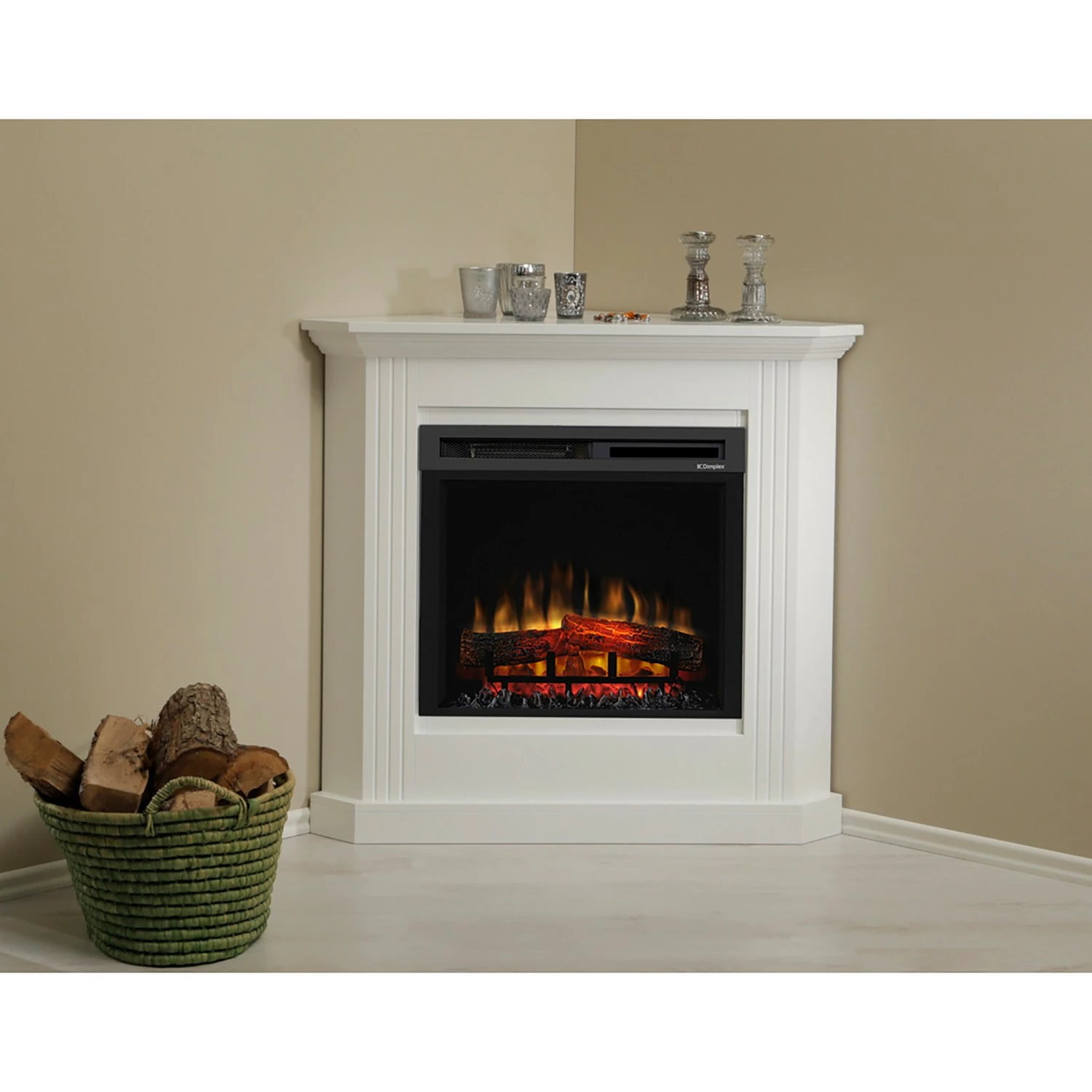 Ridgevalley Elektro-Eckkamin Bergen - Brilliantweiß 2 Ridgevalley Elektro-Eckkamin Bergen - Brilliantweiß – Bild 2