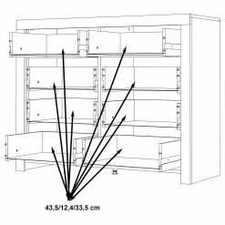 Loftscape Sideboard Rye - Stabeiche Dekor/Betonoptik Dunkelgrau -WOHNZIMMERMÖBEL Verkäufe 1000361837 220824 501 SKETCH DETAILS P000000001000361837 sketch
