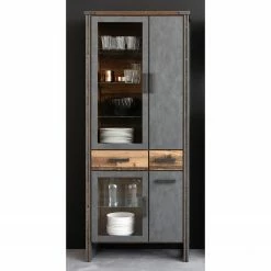 Trendteam Wohnwand Prime II (3-teilig) - Beton Dekor / Altholz Dekor -WOHNZIMMERMÖBEL Verkäufe 1000362860 220623 023 MOOD DETAILS P000000001000362860 mood