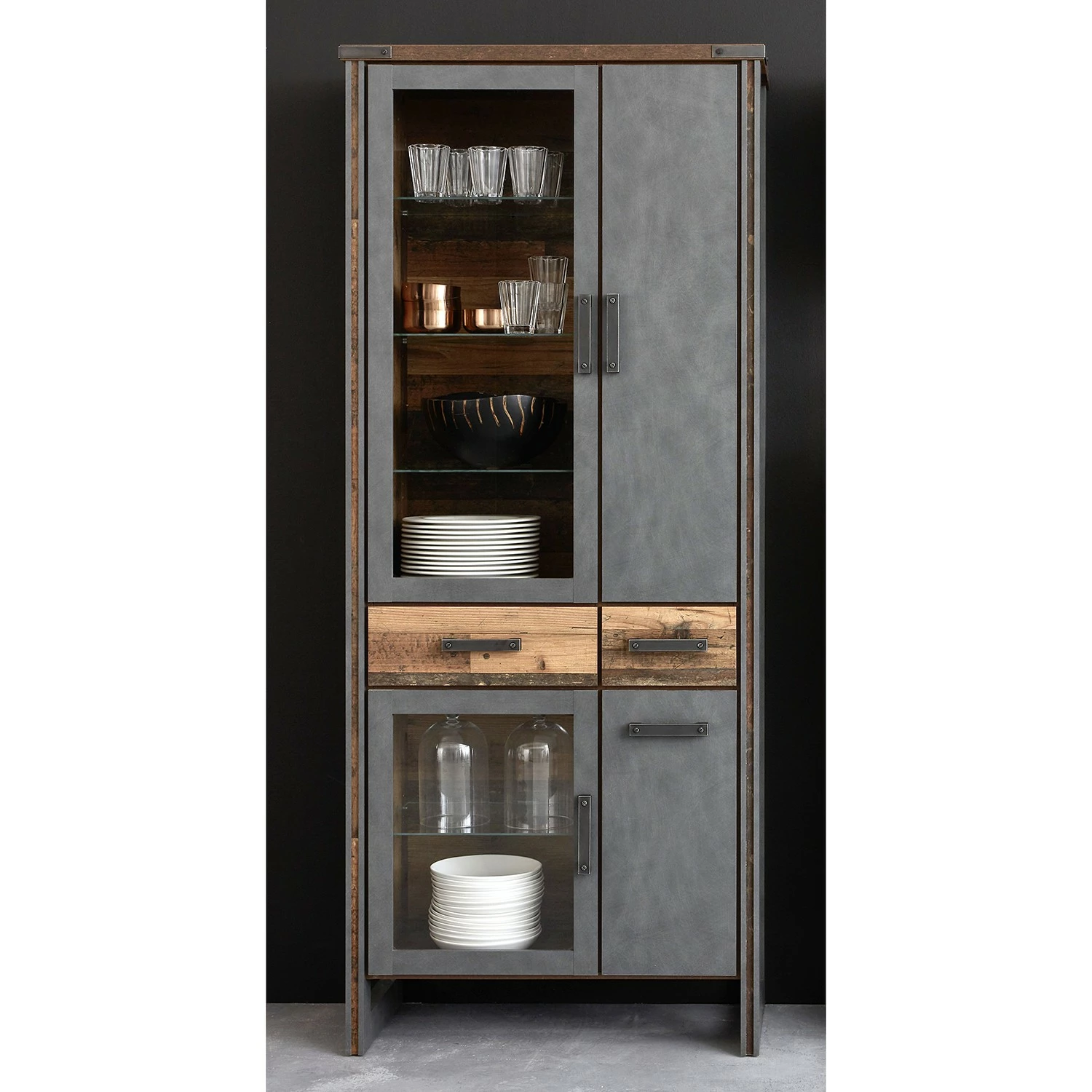 Trendteam Wohnwand Prime I (3-teilig) - Beton Dekor / Altholz Dekor 5 Trendteam Wohnwand Prime I (3-teilig) - Beton Dekor / Altholz Dekor – Bild 5