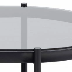 Loftscape Couchtisch Totowa II - Glas / Eisen - Rauchglas / Schwarz -WOHNZIMMERMÖBEL Verkäufe 1000362969 220819 033 DETAILS P000000001000362969