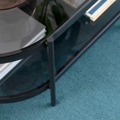 Loftscape Couchtisch Totowa II - Glas / Eisen - Rauchglas / Schwarz -WOHNZIMMERMÖBEL Verkäufe 1000362969 220819 035 DETAILS P000000001000362969