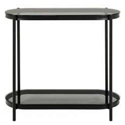 Loftscape Konsolentisch Totowa - Glas / Eisen - Rauchglas / Schwarz -WOHNZIMMERMÖBEL Verkäufe 1000362970 220819 030 DETAILS P000000001000362970