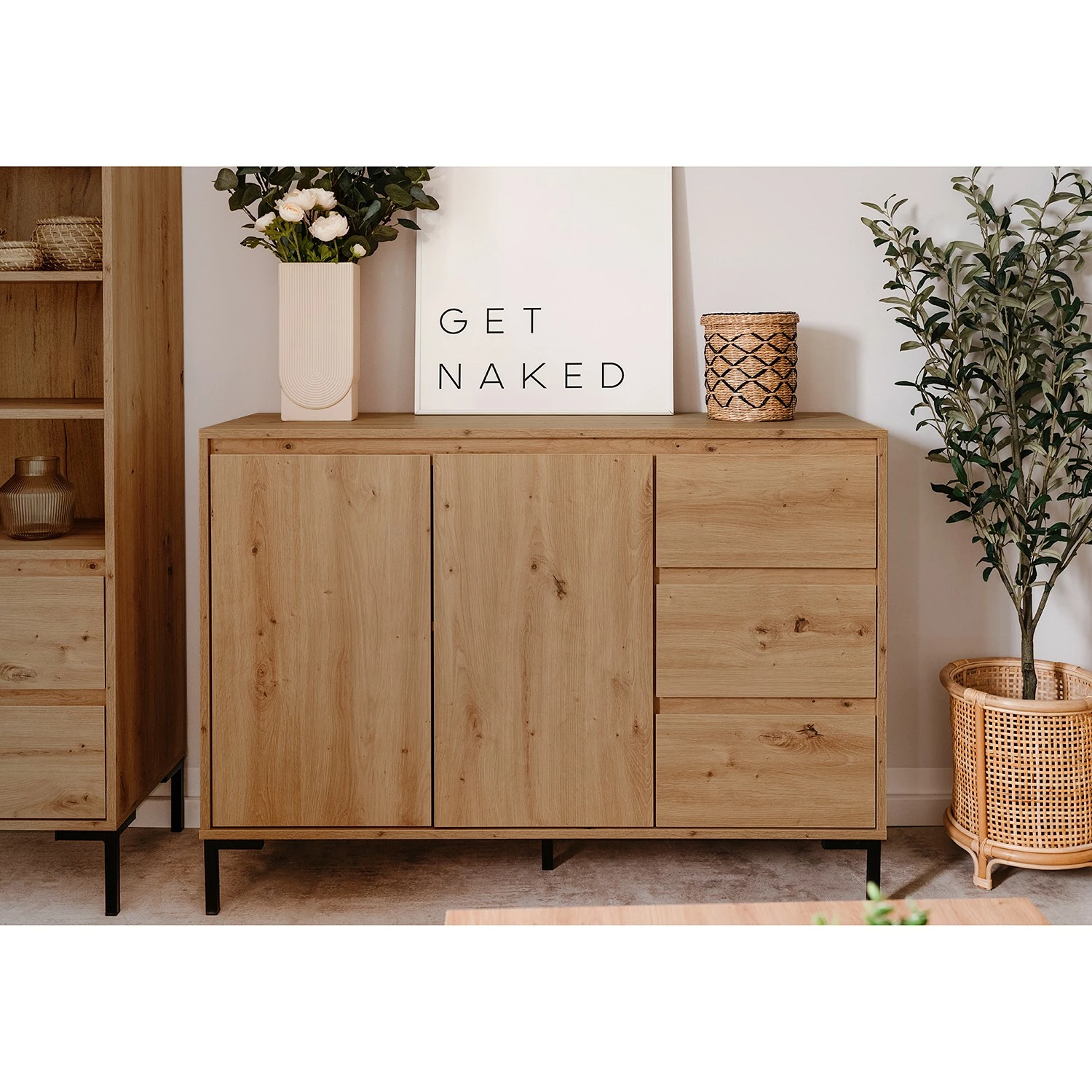 Loftscape Kommode Brochet II - Eiche Dekor / Schwarz 2 Loftscape Kommode Brochet II - Eiche Dekor / Schwarz – Bild 2