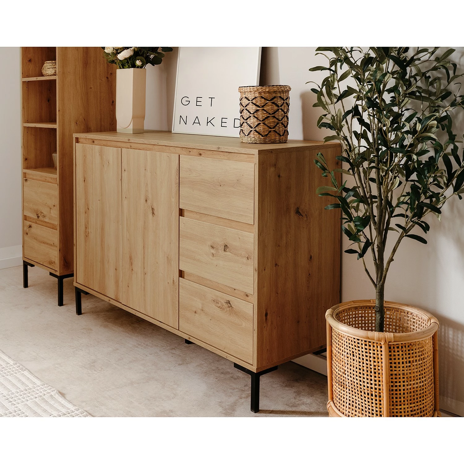 Loftscape Kommode Brochet II - Eiche Dekor / Schwarz 3 Loftscape Kommode Brochet II - Eiche Dekor / Schwarz – Bild 3