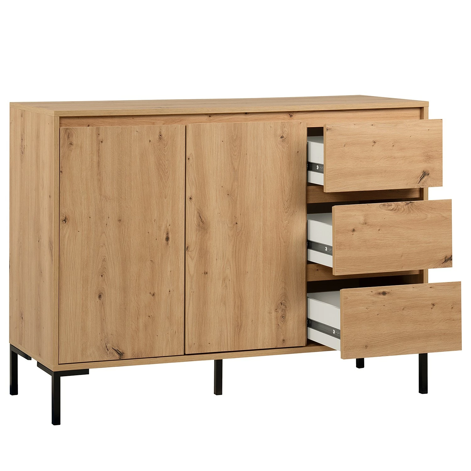 Loftscape Kommode Brochet II - Eiche Dekor / Schwarz 8 Loftscape Kommode Brochet II - Eiche Dekor / Schwarz – Bild 8