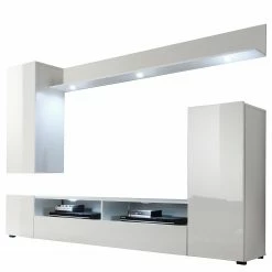 Trendteam Wohnwand Dos (4-teilig) - Hochglanz Weiß / Weiß -WOHNZIMMERMÖBEL Verkäufe 1000363601 220802 030 DETAILS P000000001000363601