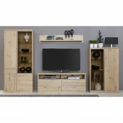 Trendteam Vitrinenschrank Echo - Inkl. Beleuchtung - Eiche Artisan Dekor -WOHNZIMMERMÖBEL Verkäufe 1000363607 220802 021 MOOD DETAILS P000000001000363607 mood