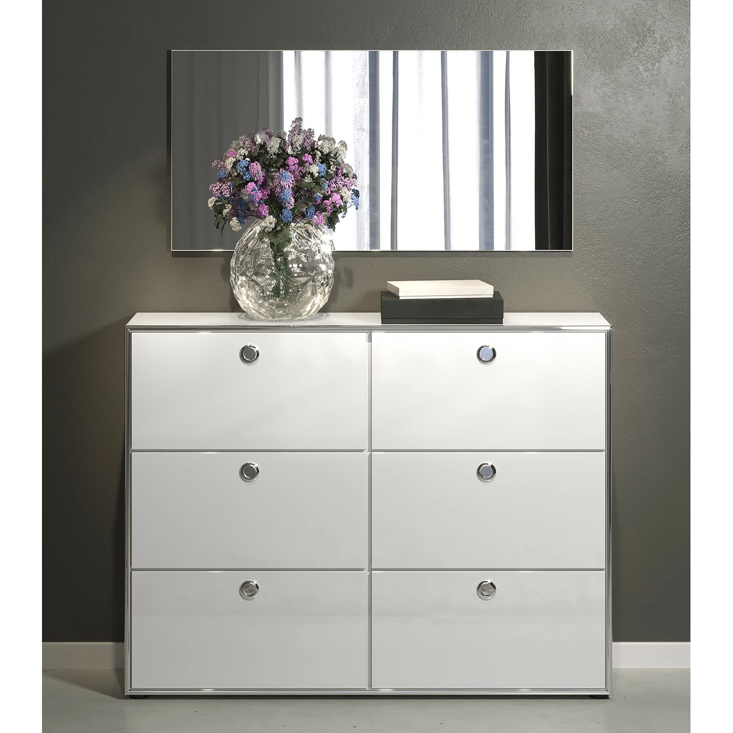 Trendteam Kommode Infinity - Hochglanz Weiß / Matt Weiß 2 Trendteam Kommode Infinity - Hochglanz Weiß / Matt Weiß – Bild 2