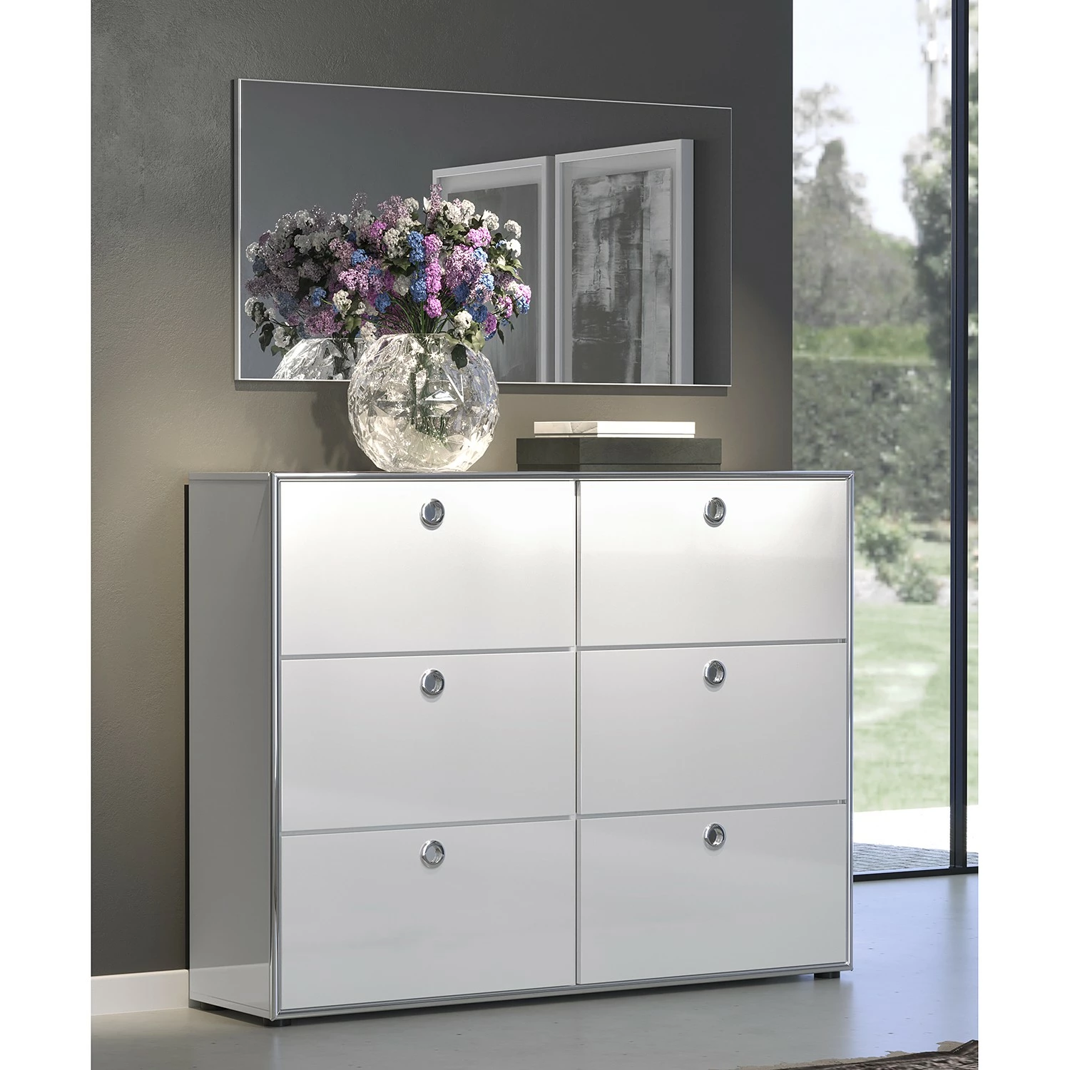 Trendteam Kommode Infinity - Hochglanz Weiß / Matt Weiß 3 Trendteam Kommode Infinity - Hochglanz Weiß / Matt Weiß – Bild 3