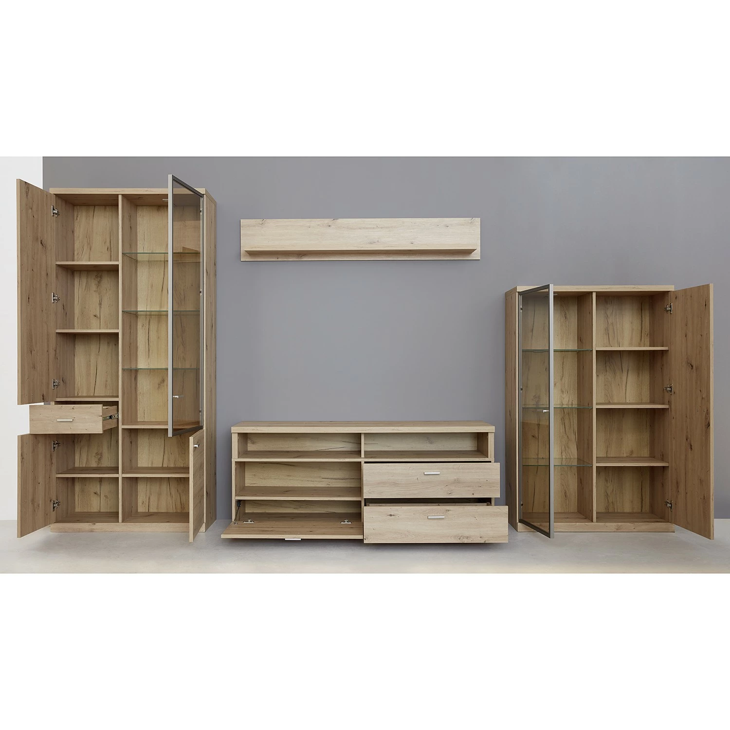 Trendteam Wohnwand Echo (4-teilig) - Inkl. Beleuchtung - Eiche Artisan Dekor 3 Trendteam Wohnwand Echo (4-teilig) - Inkl. Beleuchtung - Eiche Artisan Dekor – Bild 3