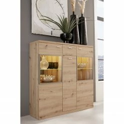 Trendteam Highboard Echo II - Inkl. Beleuchtung - Eiche Artisan Dekor -WOHNZIMMERMÖBEL Verkäufe 1000363619 220802 021 MOOD DETAILS P000000001000363619 mood