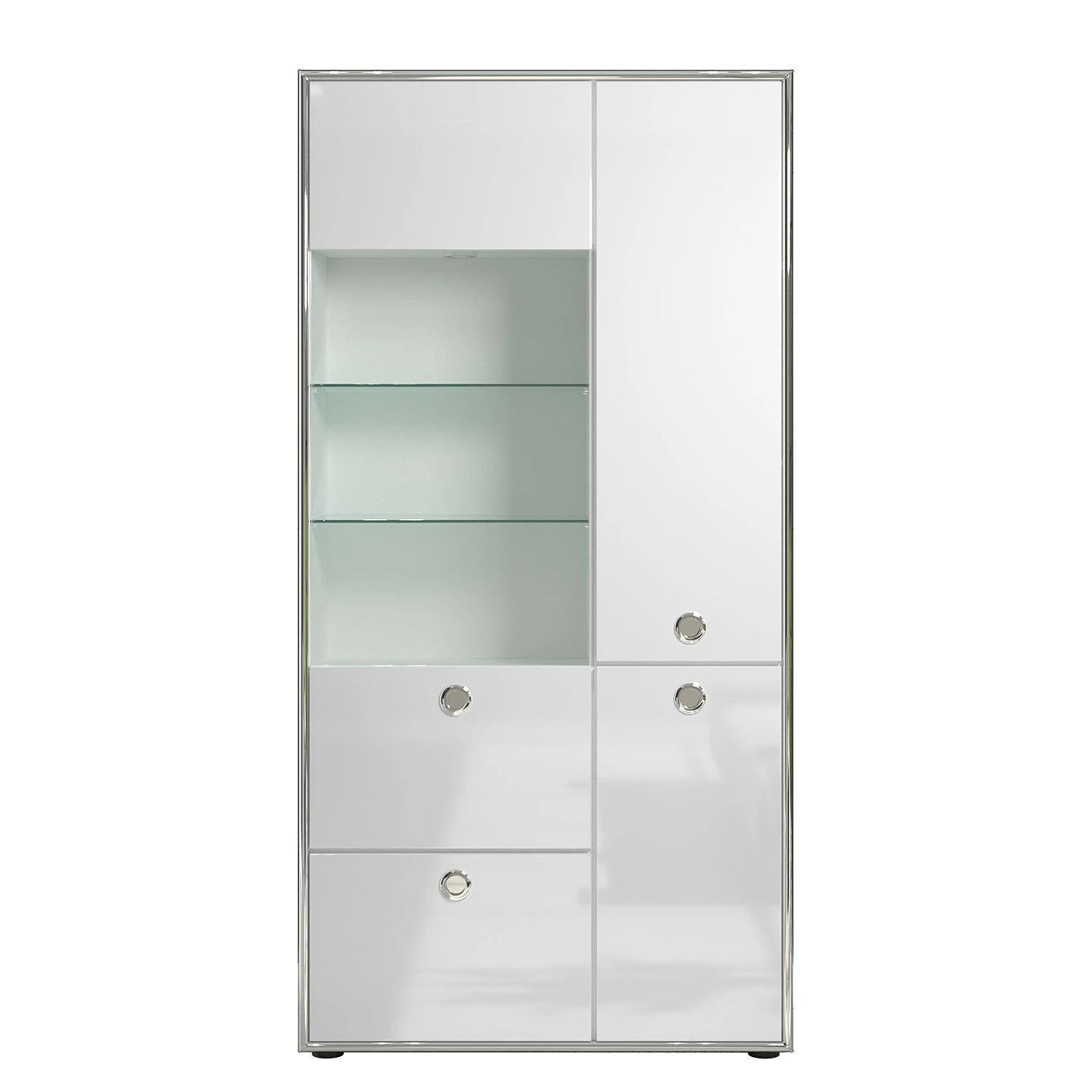 Trendteam Vitrinenschrank Infinity - Hochglanz Weiß / Matt Weiß 5 Trendteam Vitrinenschrank Infinity - Hochglanz Weiß / Matt Weiß – Bild 5