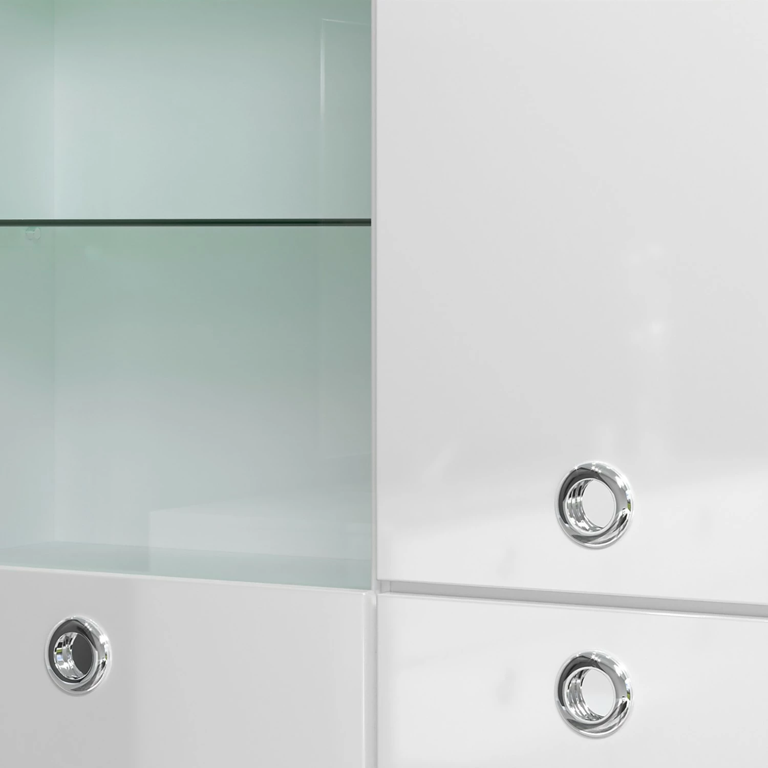 Trendteam Vitrinenschrank Infinity - Hochglanz Weiß / Matt Weiß 7 Trendteam Vitrinenschrank Infinity - Hochglanz Weiß / Matt Weiß – Bild 7