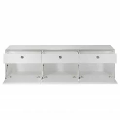 Trendteam Wohnwand Infinity II (3-teilig) - Hochglanz Weiß / Matt Weiß -WOHNZIMMERMÖBEL Verkäufe 1000363624 220802 034 DETAILS P000000001000363624