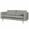Loftscape Sofa Kayena (2-Sitzer) - Flachgewebe - Webstoff Inas: Platin - Buche Hell