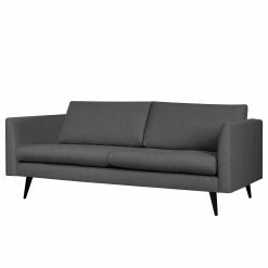 Loftscape Sofa Kayena (3-Sitzer) - Flachgewebe - Webstoff Inas: Dunkelgrau - Buche Dunkel