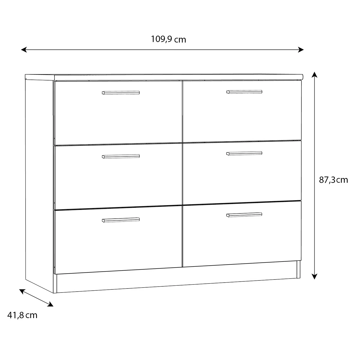 Loftscape Kommode Almelo - Eiche Hell Dekor - Breite: 110 cm 6 Loftscape Kommode Almelo - Eiche Hell Dekor - Breite: 110 cm – Bild 6