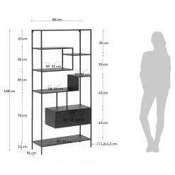 Loftscape Regal Blackrod - Metall - Schwarz 23 Loftscape Regal Blackrod - Metall - Schwarz -WOHNZIMMERMÖBEL Verkäufe 1000363964 220714 500 SKETCH DETAILS P000000001000363964 sketch