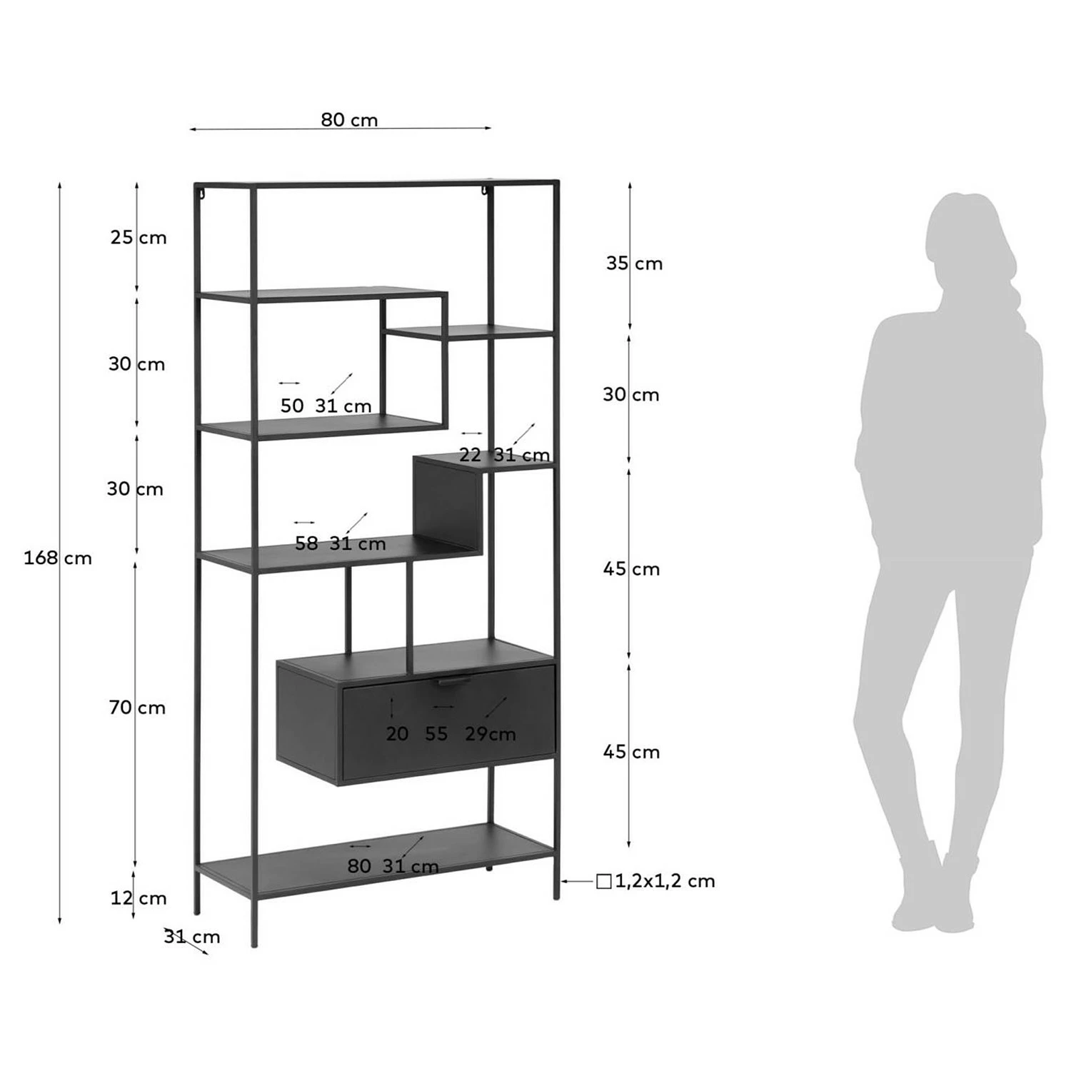 Loftscape Regal Blackrod - Metall - Schwarz 12 Loftscape Regal Blackrod - Metall - Schwarz – Bild 12