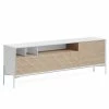 Norrwood TV-Lowboard Maredale II - Esche teilmassiv - Weiß / Esche